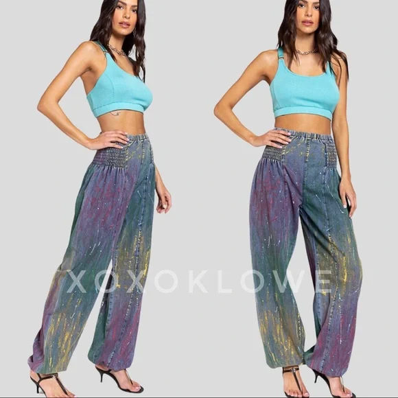 POL Rainbow Festival Harem Jogger Denim Jeans - Picture 6 of 15